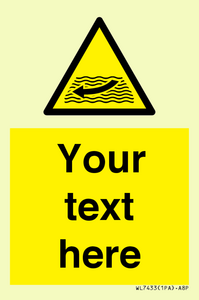 Custom Warning strong river flows